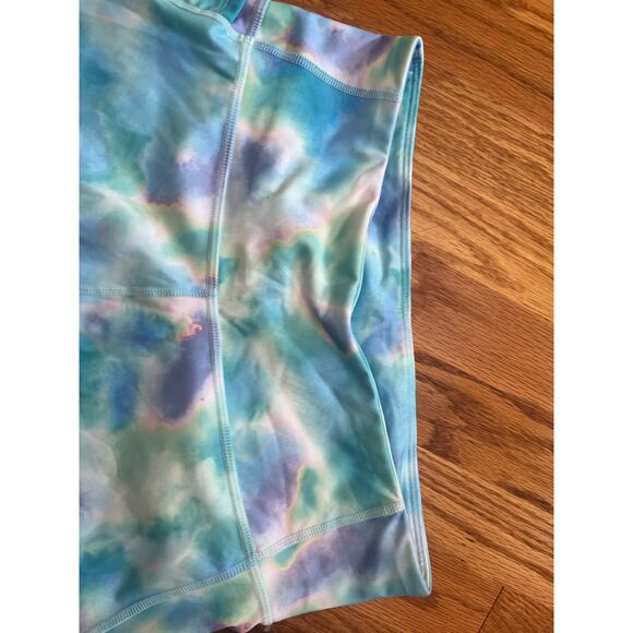 Nanette Lepore  Play Vista Blue Combo Compression leggings L NWT $58 watercolor - Picture 2 of 4